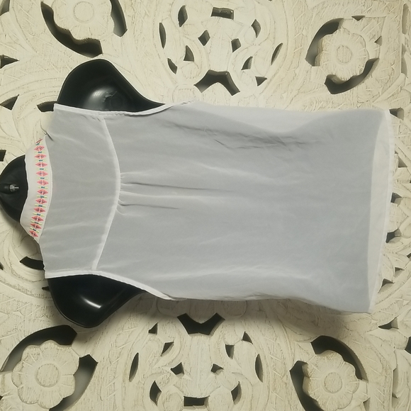 🖤4 for $25 Bongo Size Small Neon Aztec Collar Sheer White Button Down Top - Picture 13 of 17